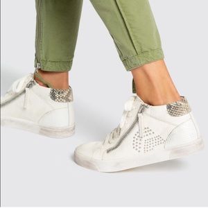 zonya sneakers in grey multi studded leather